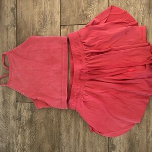 JoyLab Pink/red Athletic Tank and Skirt Set